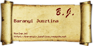 Baranyi Jusztina névjegykártya